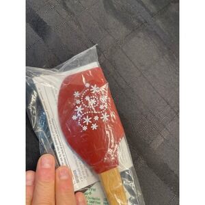 Holiday‎ Spatula Baking Spirits Bright Red Silicone Bamboo Handle New